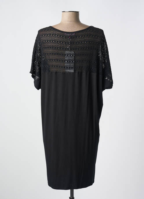 Robe mi-longue noir MIRADONNA pour femme