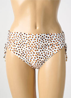 Bas de maillot de bain imprimé fantaisie culotte beige CYELL femme