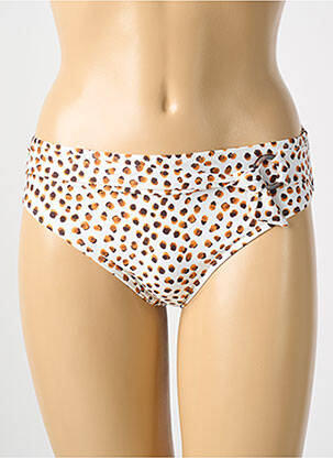 Bas de maillot de bain imprimé fantaisie culotte beige CYELL femme