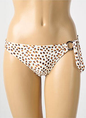 Bas de maillot de bain imprimé fantaisie culotte beige CYELL femme