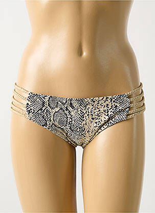 Bas de maillot de bain imprimé fantaisie culotte beige LULI FAMA femme