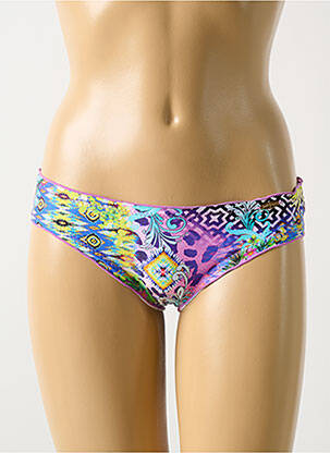 Bas de maillot de bain imprimé fantaisie culotte violet LULI FAMA femme
