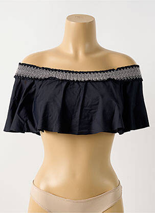 Haut de maillot de bain stretch haut soutien-gorge avec mousse de rembourrage amovible noir MILONGA femme