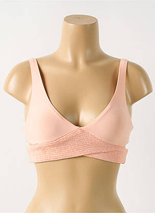 Haut de maillot de bain stretch haut soutien-gorge emboitant rose PILYQ femme