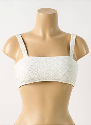 Haut de maillot de bain stretch haut soutien-gorge avec mousse de rembourrage amovible beige PILYQ femme