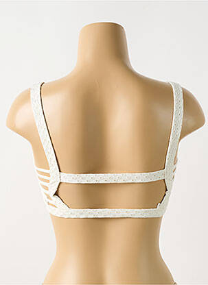 Haut de maillot de bain stretch haut soutien-gorge avec mousse de rembourrage amovible beige PILYQ femme