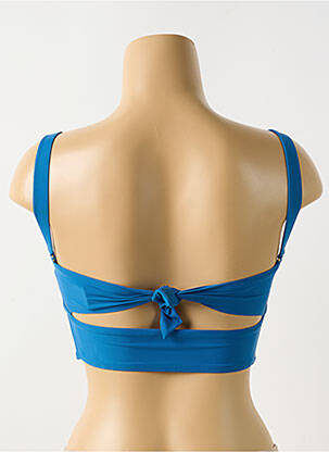 Haut de maillot de bain stretch haut soutien-gorge avec mousse de rembourrage amovible bleu PILYQ femme