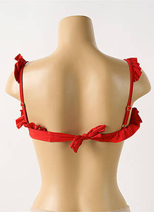 Haut de maillot de bain stretch haut soutien-gorge avec mousse de rembourrage amovible rouge PILYQ femme
