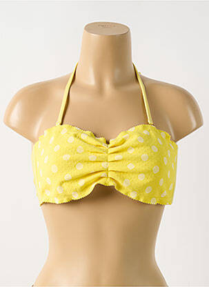 Haut de maillot de bain stretch haut bandeau jaune PILYQ femme