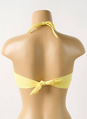 Haut de maillot de bain stretch haut bandeau jaune PILYQ femme