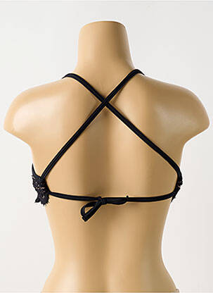 Haut de maillot de bain fermeture liens à nouer haut soutien-gorge avec mousse de rembourrage amovible noir PILYQ femme