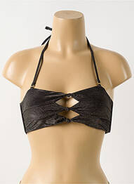 Haut de maillot de bain fermeture liens à nouer haut bandeau noir PILYQ femme