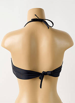 Haut de maillot de bain fermeture liens à nouer haut soutien-gorge avec mousse de rembourrage amovible noir PILYQ femme