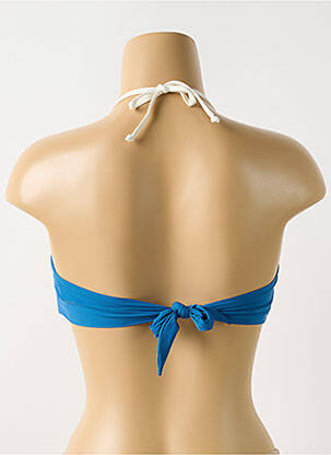 Haut de maillot de bain fermeture liens à nouer haut bandeau bleu PILYQ femme