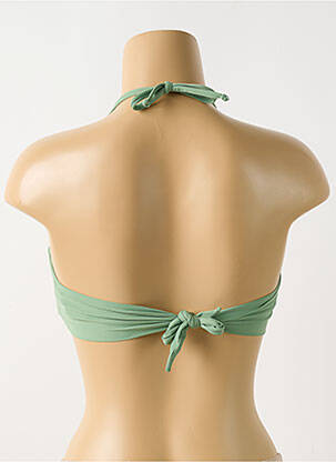 Haut de maillot de bain fermeture liens à nouer haut bandeau vert PILYQ femme