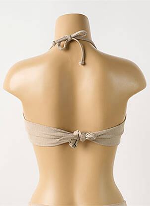 Haut de maillot de bain stretch haut bandeau marron PILYQ femme
