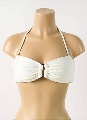 Haut de maillot de bain stretch haut soutien-gorge avec mousse de rembourrage amovible beige PILYQ femme