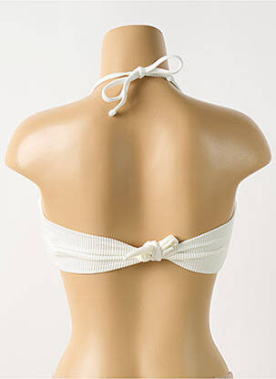 Haut de maillot de bain stretch haut soutien-gorge avec mousse de rembourrage amovible beige PILYQ femme