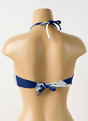 Haut de maillot de bain stretch haut soutien-gorge moulé bleu PILYQ femme