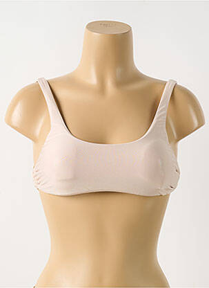 Haut de maillot de bain stretch haut soutien-gorge avec mousse de rembourrage amovible beige PILYQ femme