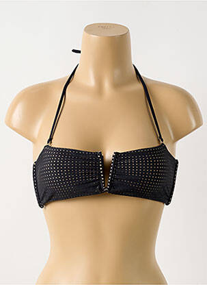 Haut de maillot de bain stretch haut soutien-gorge avec mousse de rembourrage amovible noir PILYQ femme