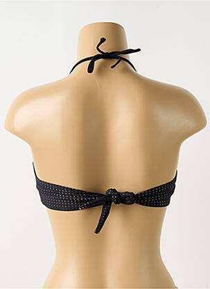 Haut de maillot de bain stretch haut soutien-gorge avec mousse de rembourrage amovible noir PILYQ femme