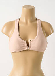 Haut de maillot de bain fermeture liens à nouer haut soutien-gorge avec mousse de rembourrage amovible rose PILYQ femme