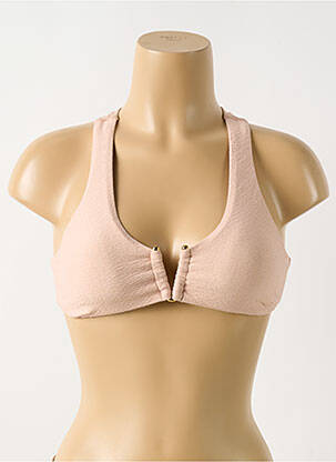 Haut de maillot de bain fermeture liens à nouer haut soutien-gorge avec mousse de rembourrage amovible rose PILYQ femme