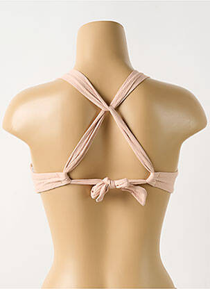 Haut de maillot de bain fermeture liens à nouer haut soutien-gorge avec mousse de rembourrage amovible rose PILYQ femme
