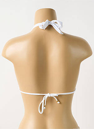 Haut de maillot de bain fermeture liens à nouer haut soutien-gorge avec mousse de rembourrage amovible blanc PILYQ femme
