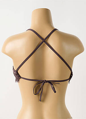 Haut de maillot de bain stretch haut soutien-gorge avec mousse de rembourrage amovible marron PILYQ femme