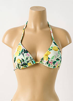 Haut de maillot de bain stretch haut soutien-gorge avec mousse de rembourrage amovible vert PILYQ femme