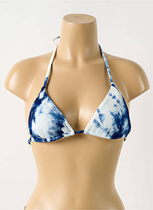 Haut de maillot de bain stretch haut soutien-gorge avec mousse de rembourrage amovible bleu PILYQ femme