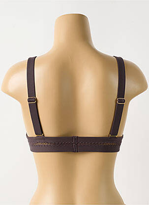 Haut de maillot de bain stretch haut soutien-gorge avec mousse de rembourrage amovible marron PILYQ femme