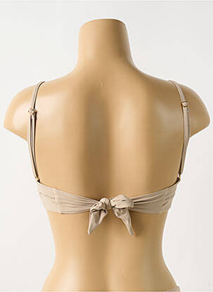 Haut de maillot de bain stretch haut soutien-gorge avec mousse de rembourrage amovible beige PILYQ femme