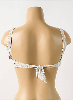 Haut de maillot de bain stretch haut soutien-gorge avec mousse de rembourrage amovible beige PILYQ femme