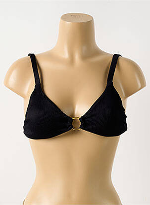Haut de maillot de bain fermeture liens à nouer haut soutien-gorge avec mousse de rembourrage amovible noir PILYQ femme