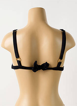 Haut de maillot de bain fermeture liens à nouer haut soutien-gorge avec mousse de rembourrage amovible noir PILYQ femme