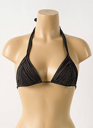 Haut de maillot de bain stretch haut soutien-gorge avec mousse de rembourrage amovible noir PILYQ femme