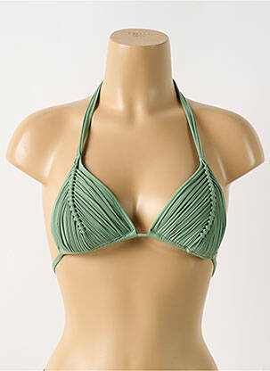 Haut de maillot de bain fermeture liens à nouer haut soutien-gorge avec mousse de rembourrage amovible vert PILYQ femme