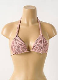 Haut de maillot de bain fermeture liens à nouer haut soutien-gorge avec mousse de rembourrage amovible rose PILYQ femme