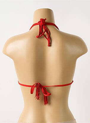Haut de maillot de bain fermeture liens à nouer haut soutien-gorge avec mousse de rembourrage amovible rouge PILYQ femme
