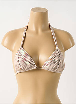Haut de maillot de bain stretch haut soutien-gorge avec mousse de rembourrage amovible rose PILYQ femme