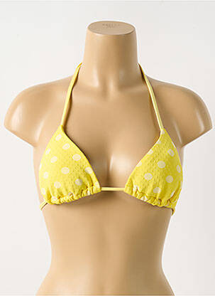 Haut de maillot de bain stretch haut soutien-gorge avec mousse de rembourrage amovible jaune PILYQ femme