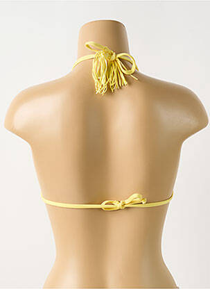 Haut de maillot de bain stretch haut soutien-gorge avec mousse de rembourrage amovible jaune PILYQ femme