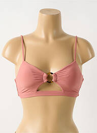 Haut de maillot de bain stretch haut soutien-gorge avec mousse de rembourrage amovible rose PILYQ femme