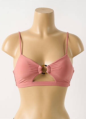 Haut de maillot de bain stretch haut soutien-gorge avec mousse de rembourrage amovible rose PILYQ femme