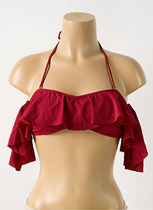 Haut de maillot de bain stretch haut soutien-gorge avec mousse de rembourrage amovible rouge PHAX femme