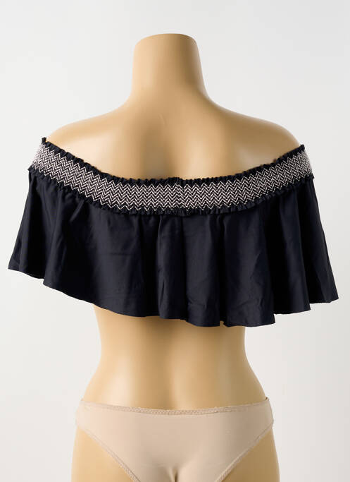 Haut de maillot de bain stretch haut soutien-gorge avec mousse de rembourrage amovible noir MILONGA femme