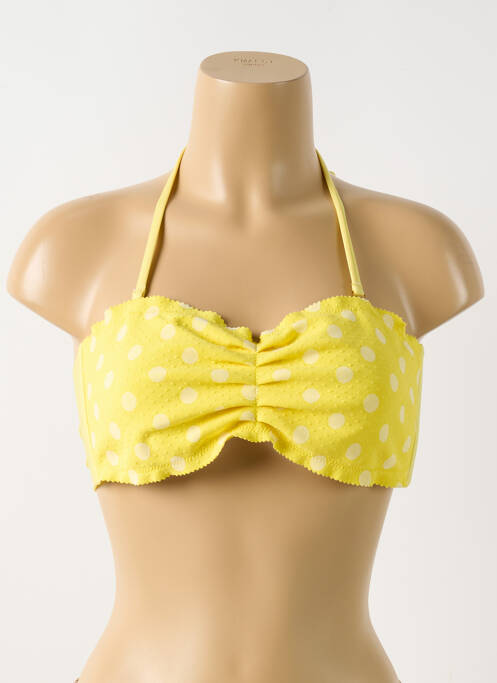 Haut de maillot de bain stretch haut bandeau jaune PILYQ femme